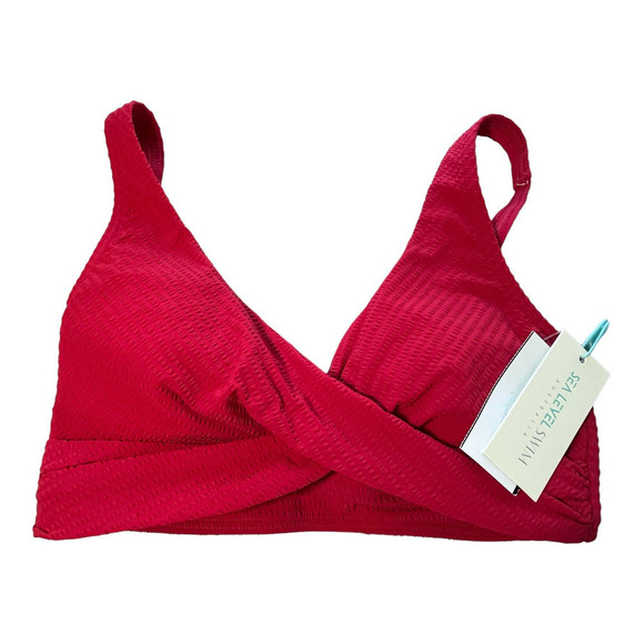 Sea Level Messina Cross Front Multifit Red Swimsuit Bra Size 4 NWT- MSRP $84.95 - Picture 8 of 10